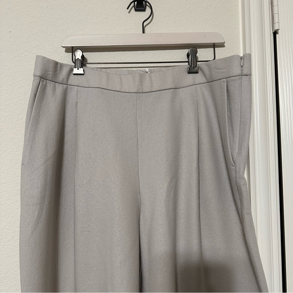 NWT EILEEN FISHER Boiled Wool Jersey Pleated Wide-Leg Pant - Picture 8 of 13